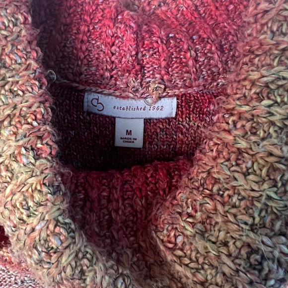 Cb Established 1962 Cowl Neck Scoop waist Red Mustard Sweater Woman’s Medium - Picture 3 of 6